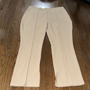 Topshop Tan Split Ankle Straight Leg Trousers Dress Work Pants